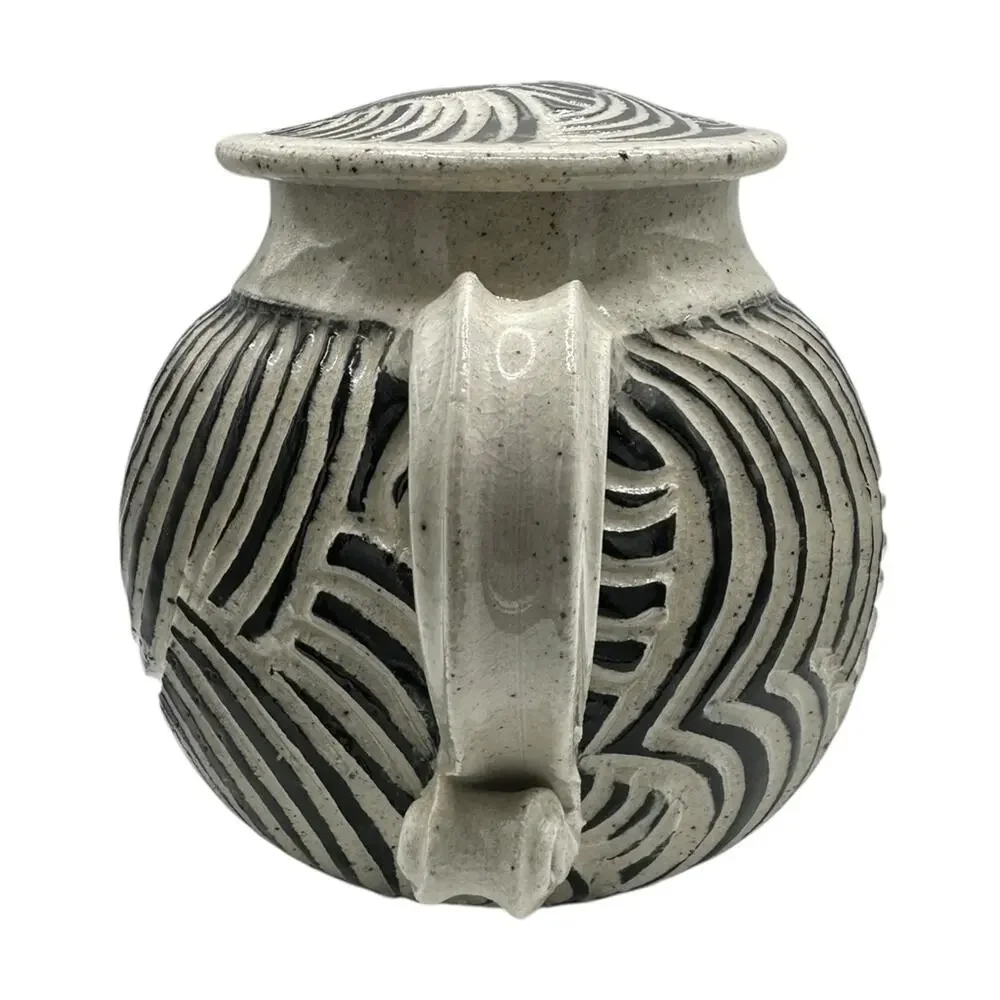 Handmade Artistic Stoneware Teapot Textured Artist Signed